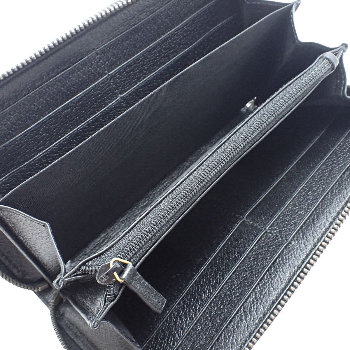 GG Marmont Zip Around Wallet Leather Black 428736