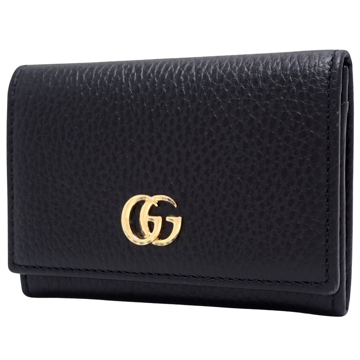 GG Marmont 日本限定版双 G 皮革卡包，黑色和粉色 (739525)