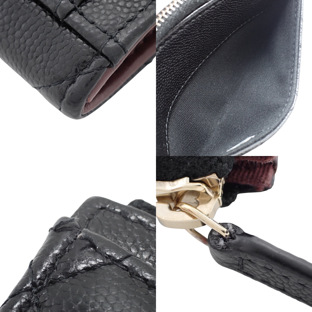 Matelasse Coco Mark Fragment Case, Caviar Skin, Black, AP3179