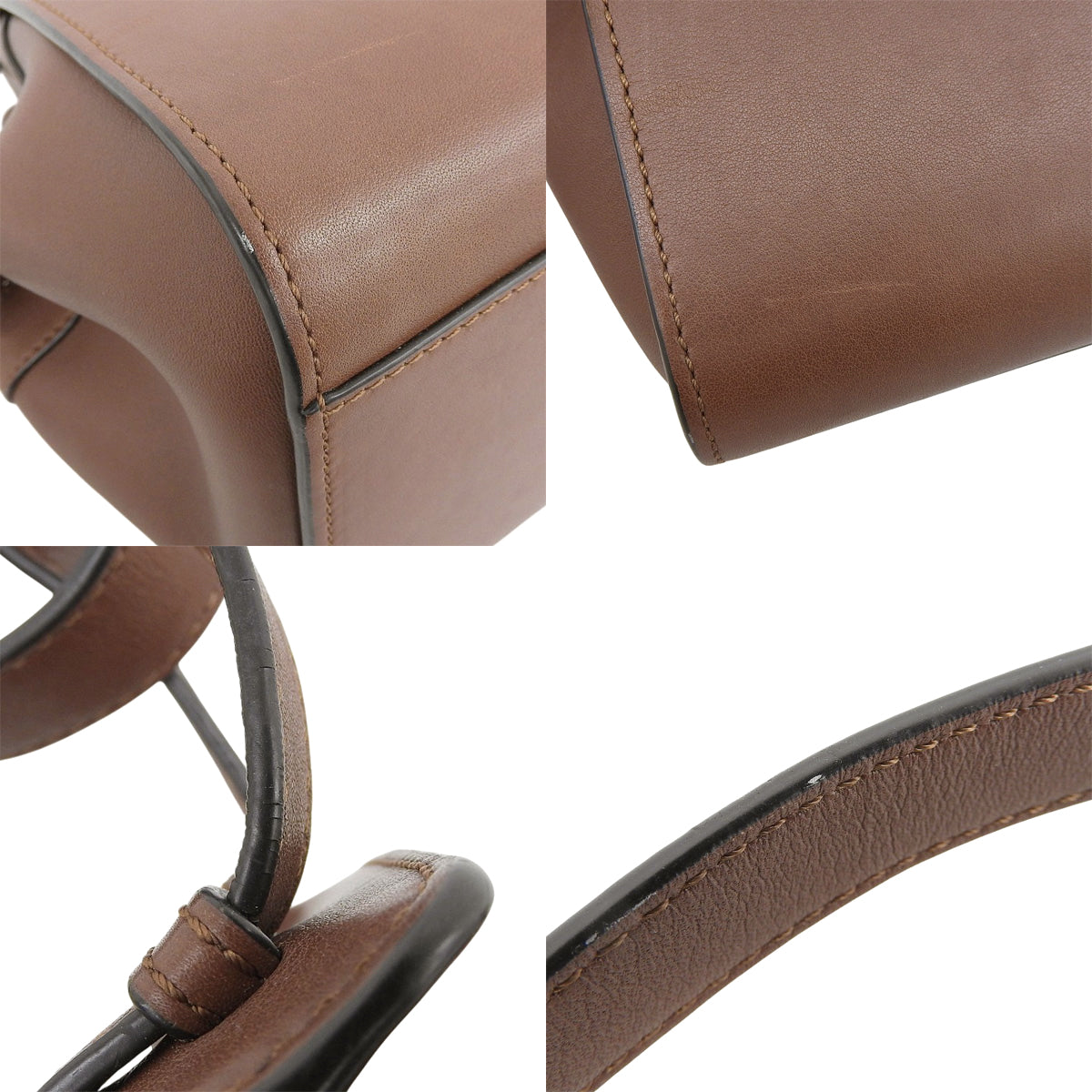 Hammock Drawstring Mini Calfskin Dark Brown
