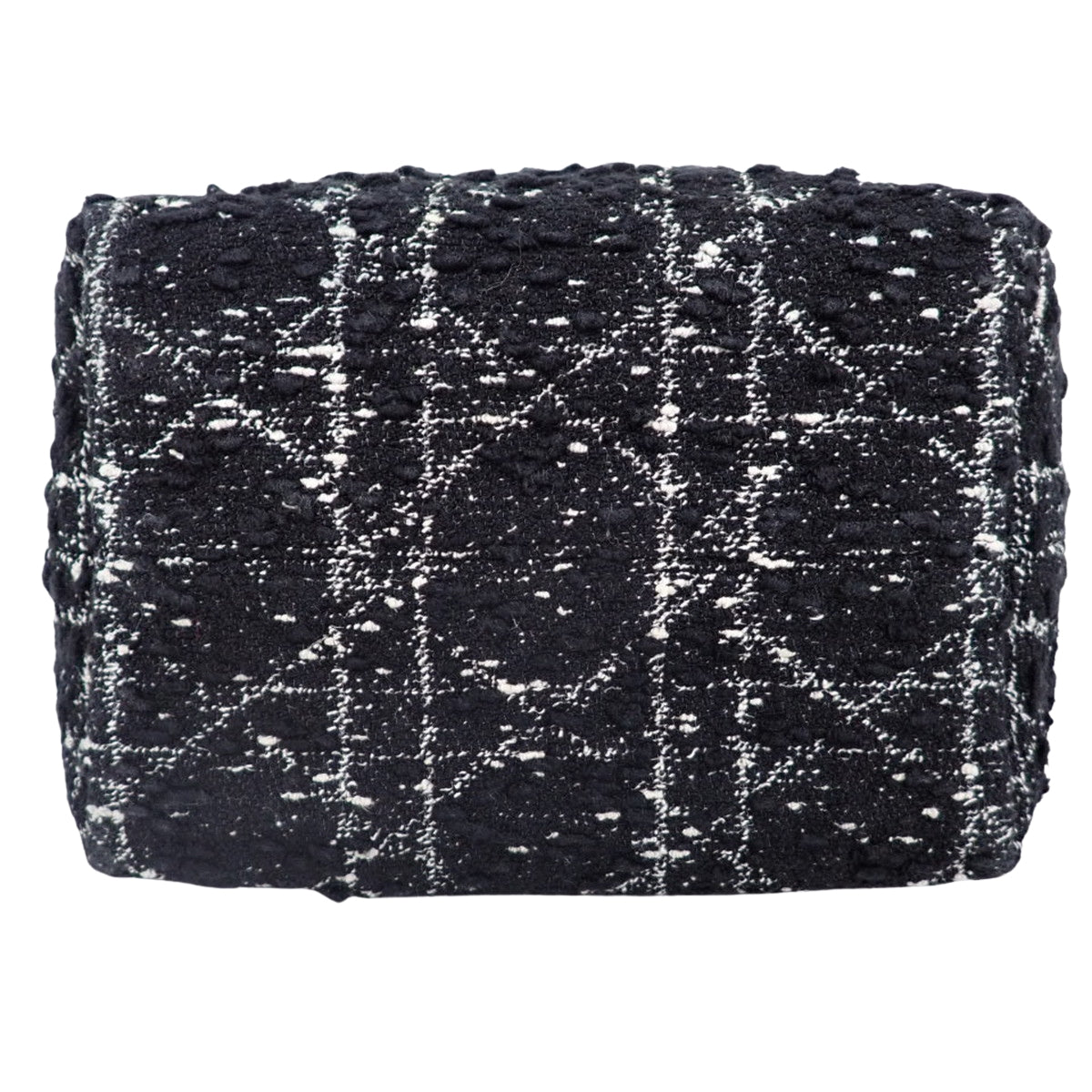 Cannage Toujours Vertical Tote Bag, Small, Tweed and Leather, Black