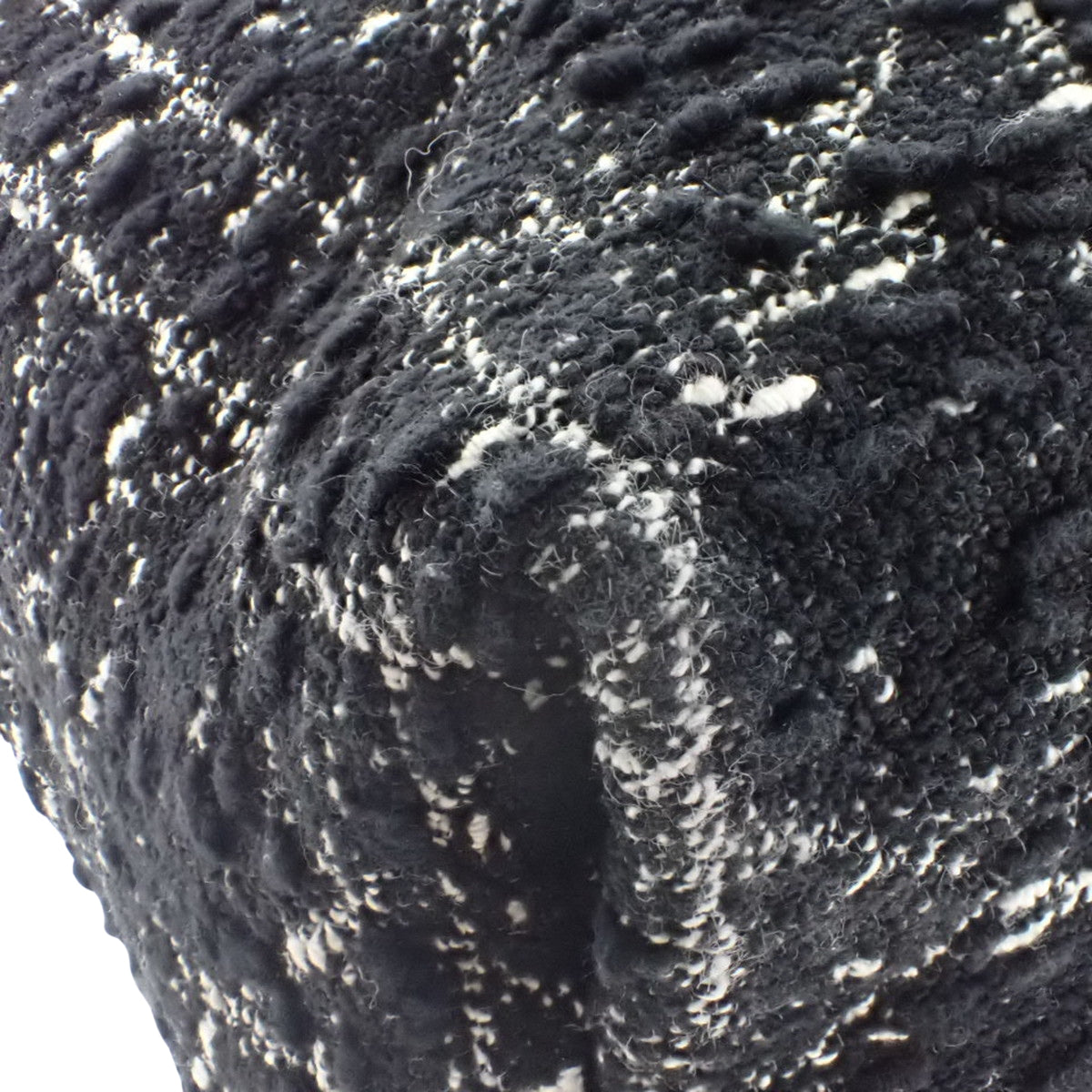 Cannage Toujours Vertical Tote Bag, Small, Tweed and Leather, Black