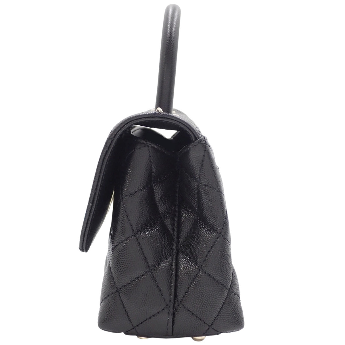 Matelasse Coco Handle Small Caviar Skin Black AS2215
