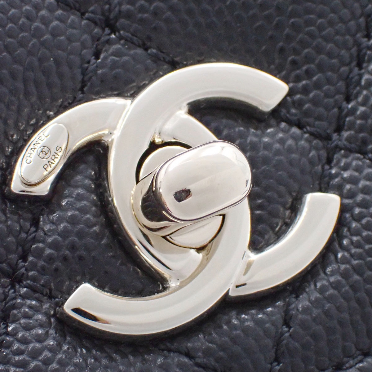 Matelasse Coco Handle Small Caviar Skin Black AS2215