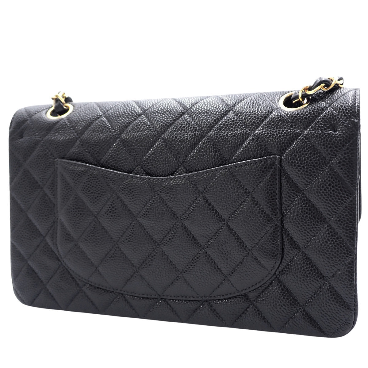 マトラッセ クラシック ハンドバッグ キャビアスキン ブラック Ａ01112