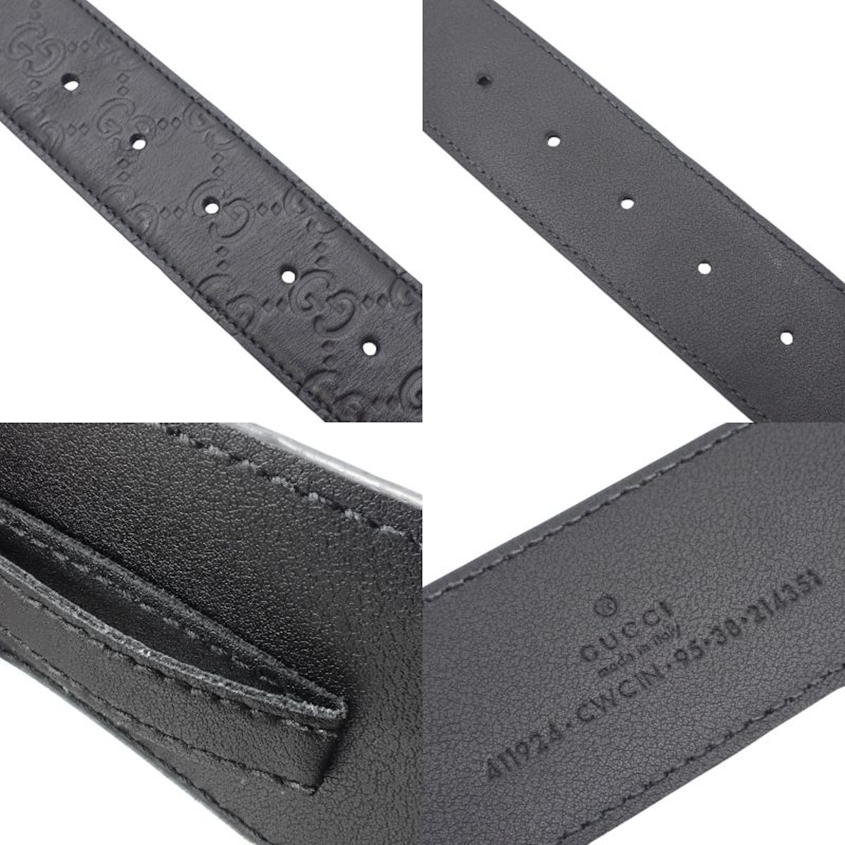 グッチシマ/シグネチャー インターロッキングG バックルベルト 95･38 411924