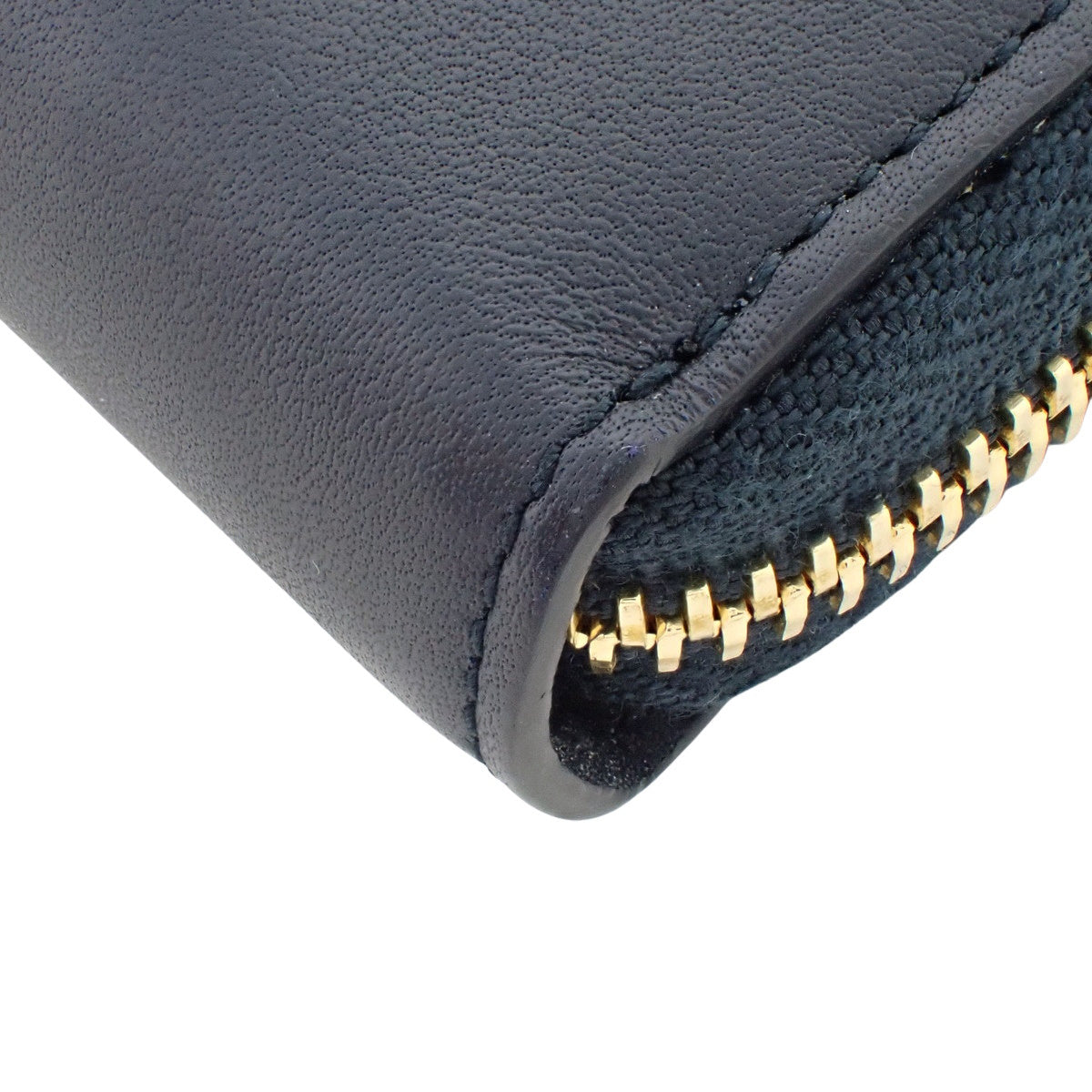 ラウンドジップ ロングウォレット レザー ネイビー 414570