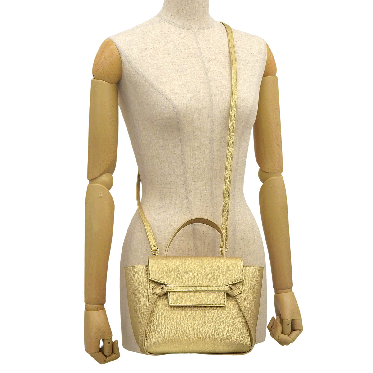 Nano Belt Bag in Grained Calfskin Gold 189003ZVA