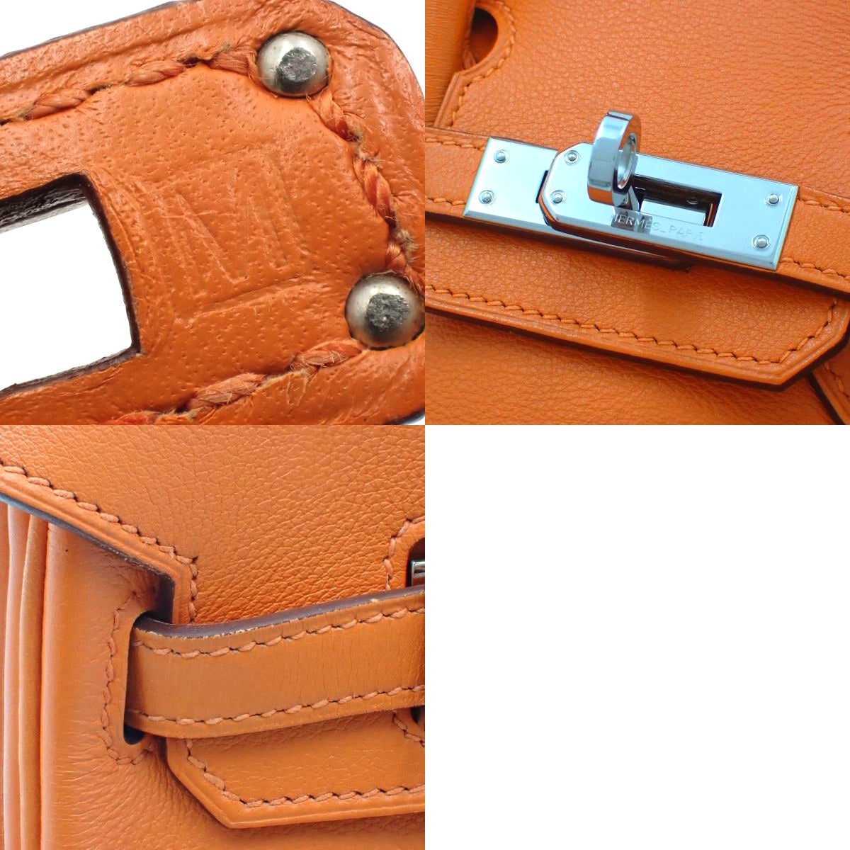 バーキン25 トリヨンクレマンス パラジウム金具 オレンジ M刻印