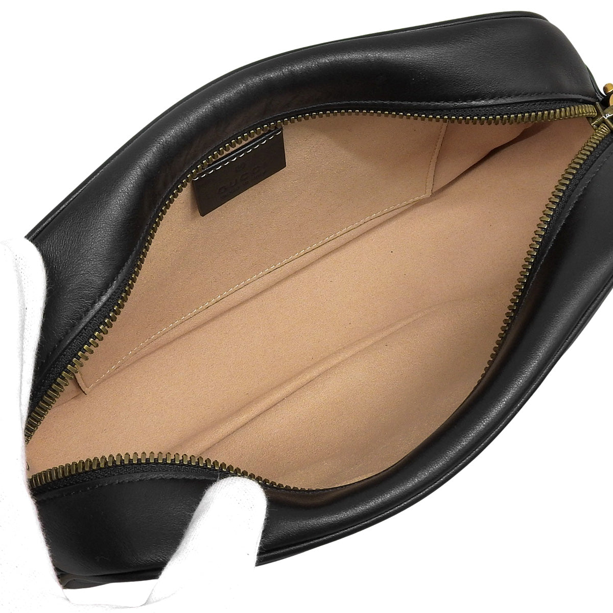 GG Marmont Small Camera Bag, Leather, Black, 447632