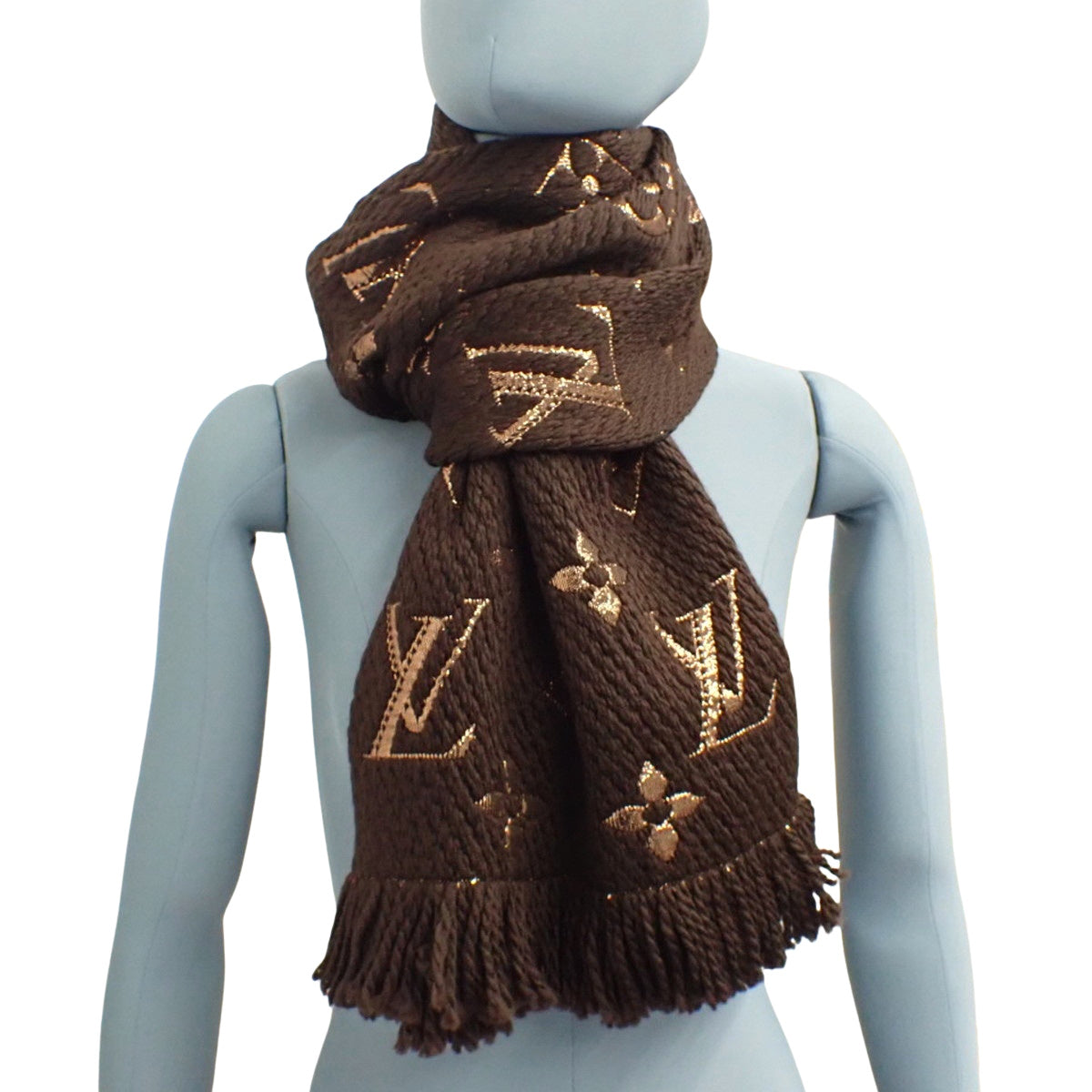 エシャルプ・ロゴマニア シャイン ウール シルク マロン M71383