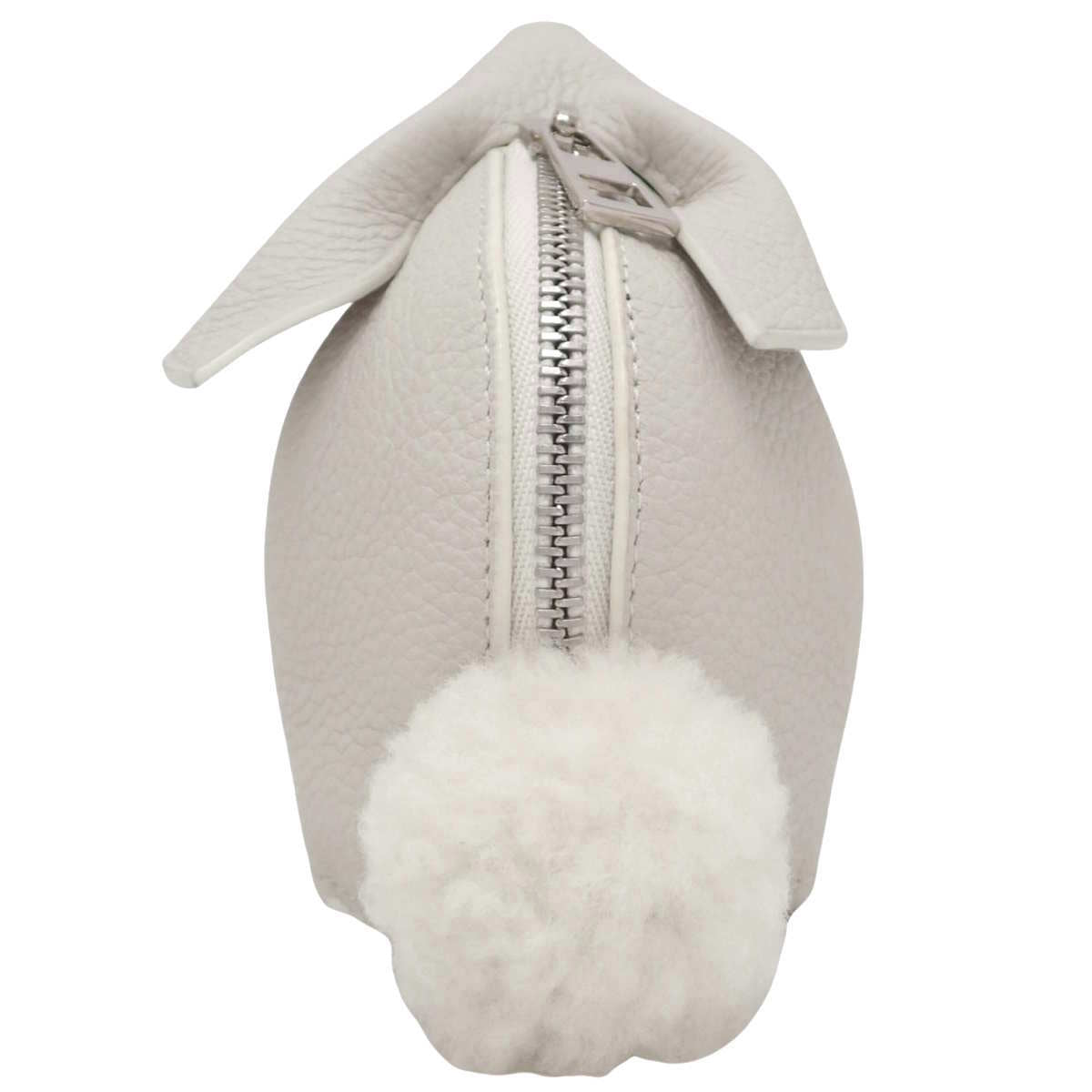 米白色皮革兔子造型零钱包