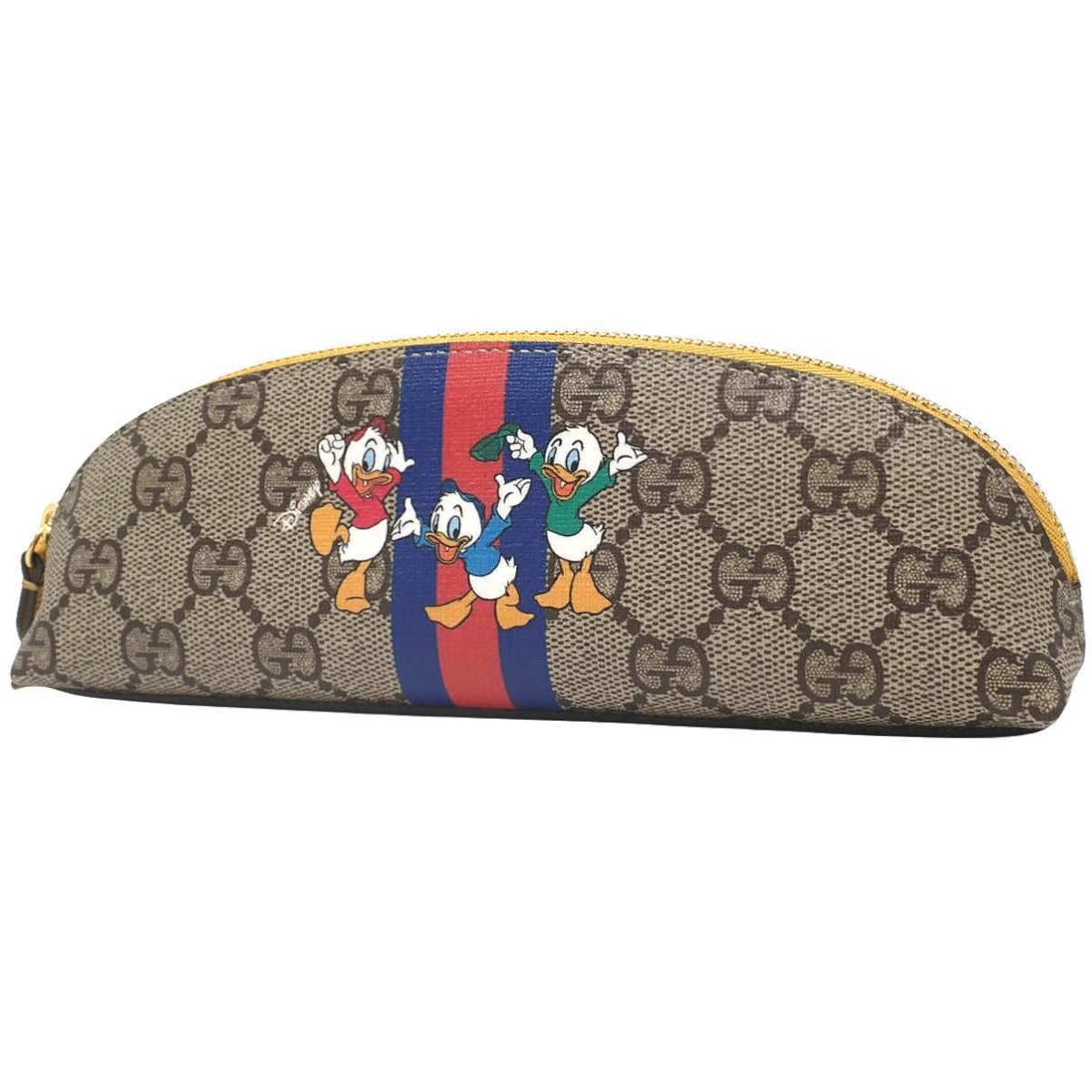 GG Supreme Disney Collaboration Pencil Case, Beige and Yellow, 662129