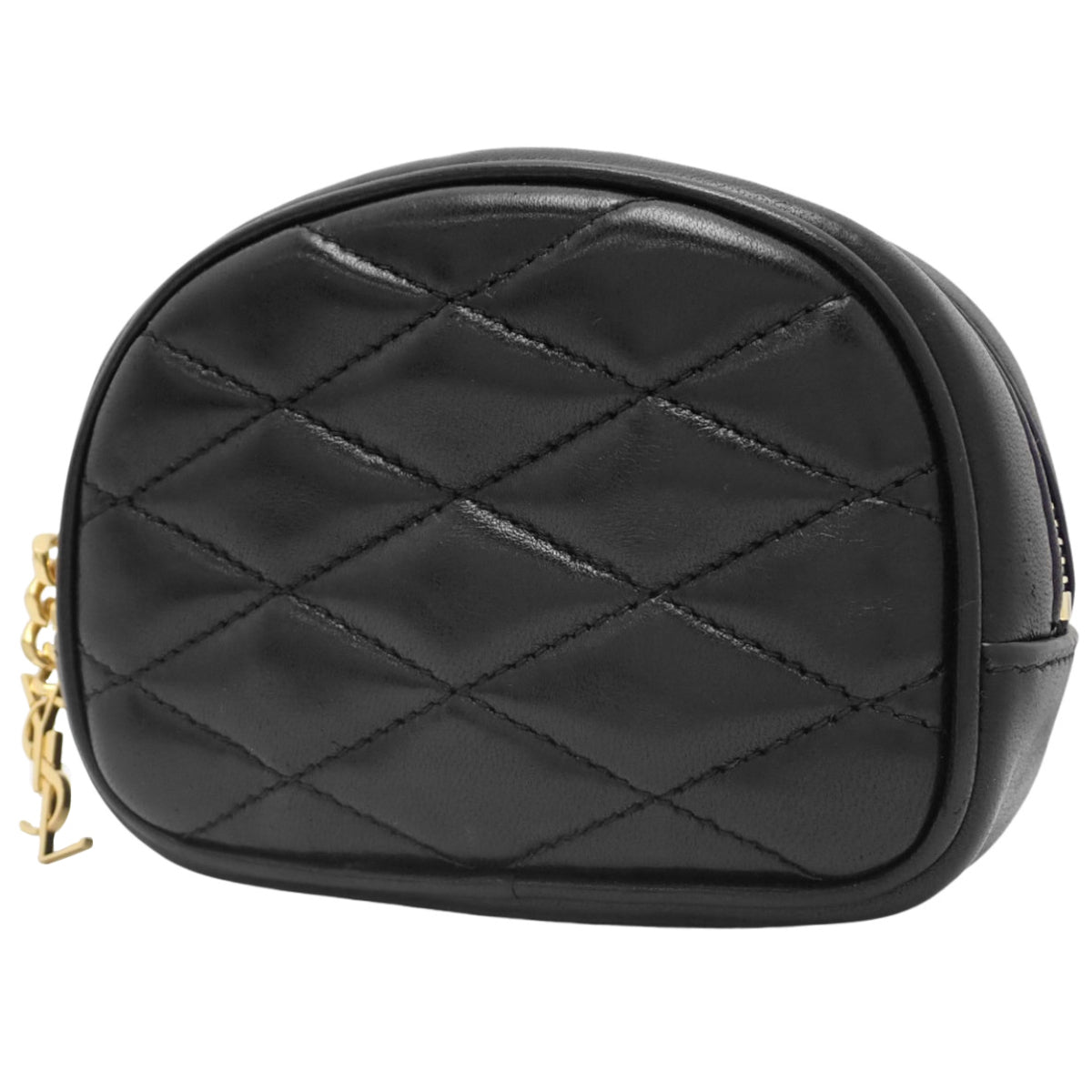 カサンドラロゴ ミニポーチ キルティングレザー ブラック 669934
