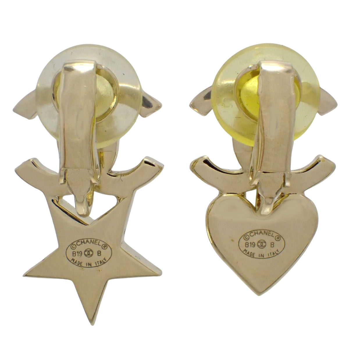 Coco Mark Heart Star Earrings Metal (GP)