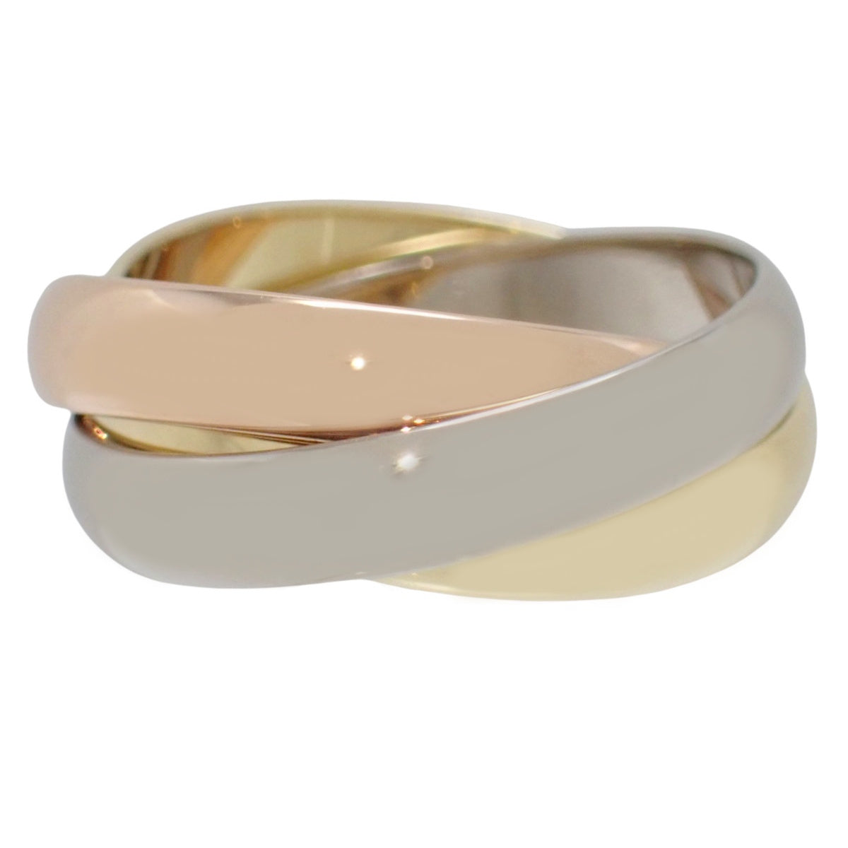 Trinity 戒指 经典款 黄金 K18YG 玫瑰金 K18PG 白金 K18WG 49号 7.4克