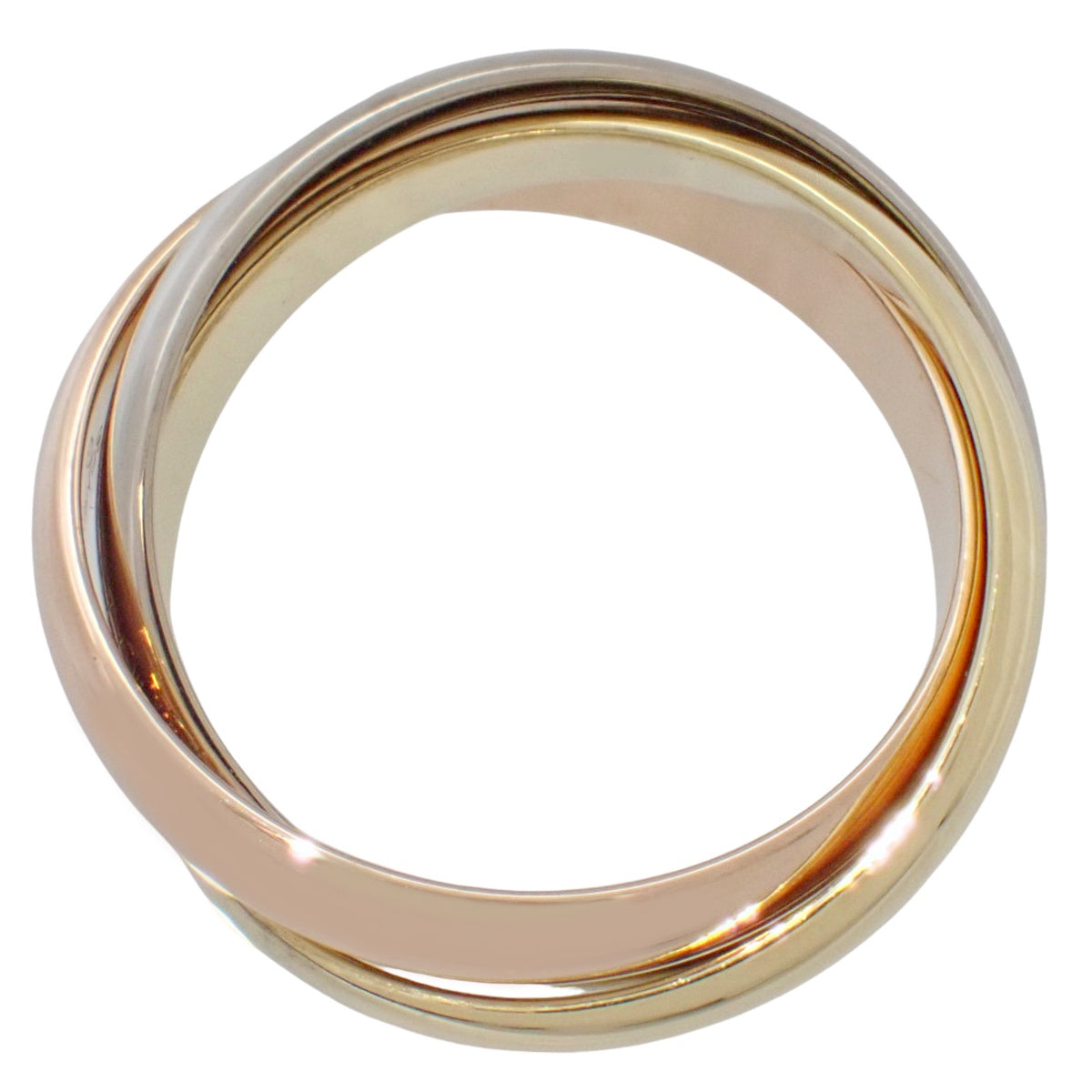 Trinity 戒指 经典款 黄金 K18YG 玫瑰金 K18PG 白金 K18WG 49号 7.4克