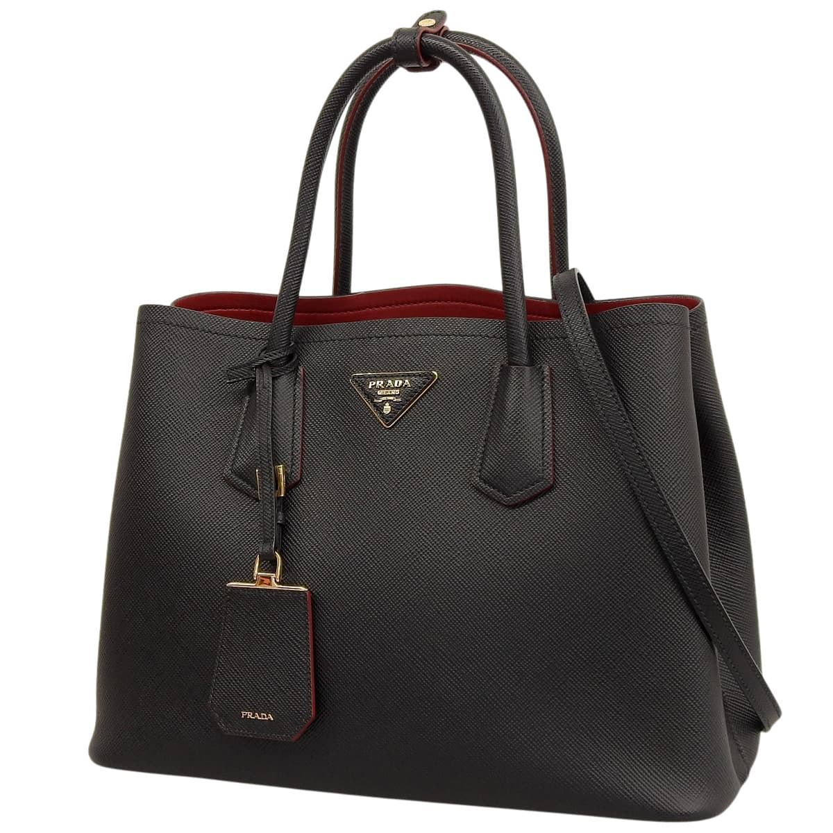 ドゥーブレ ミディアムバッグ サフィアーノレザー NERO/FUOCO 1BG775