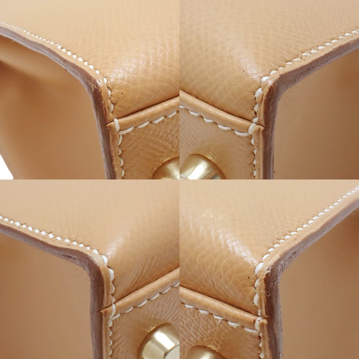 ケリー35 (外縫い） クシュベル ナチュラル ゴールド金具 ○X刻印