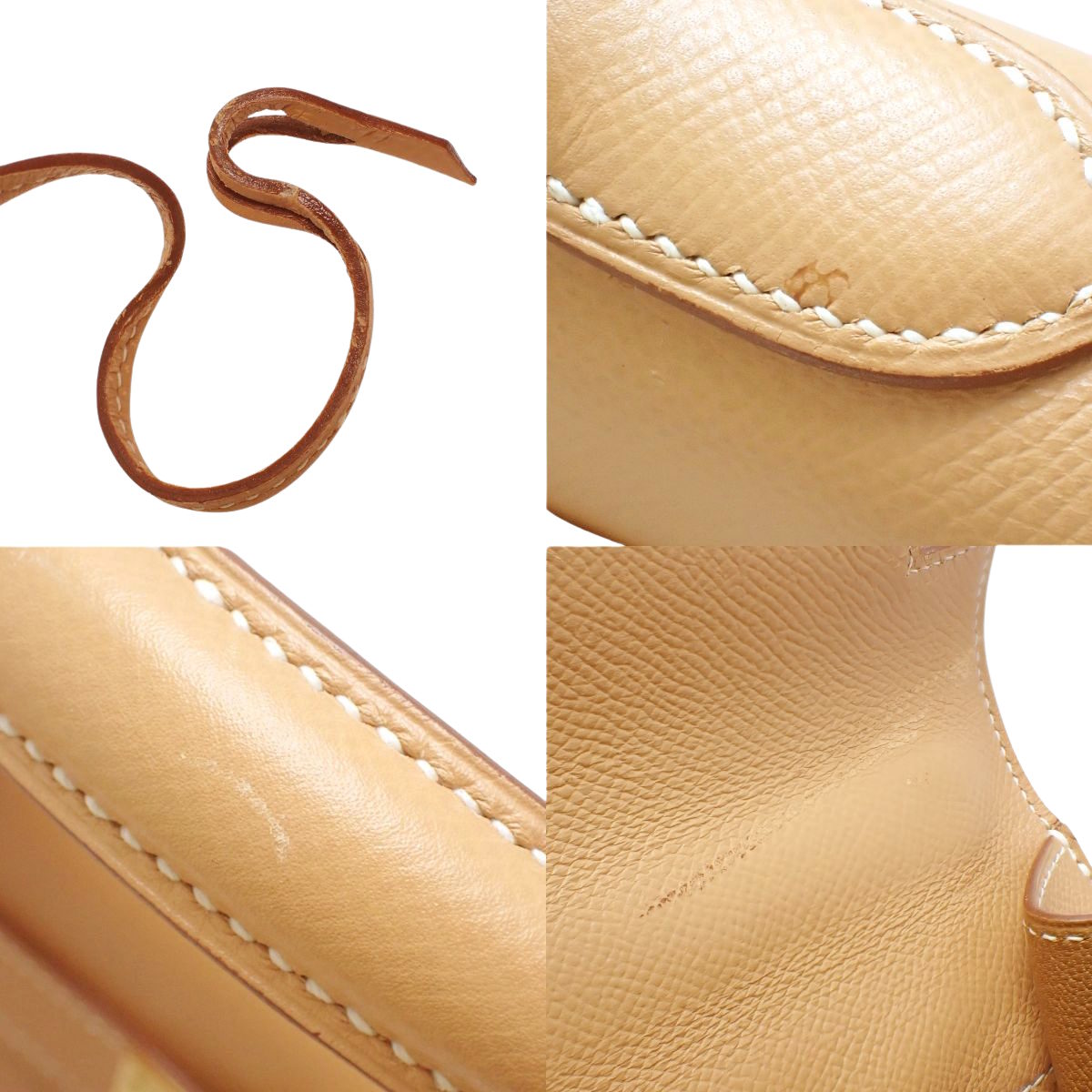 ケリー35 (外縫い） クシュベル ナチュラル ゴールド金具 ○X刻印