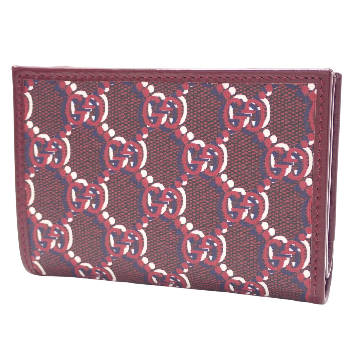 GG Shadow Bifold Wallet in GG Supreme Canvas, Bordeaux, 795060