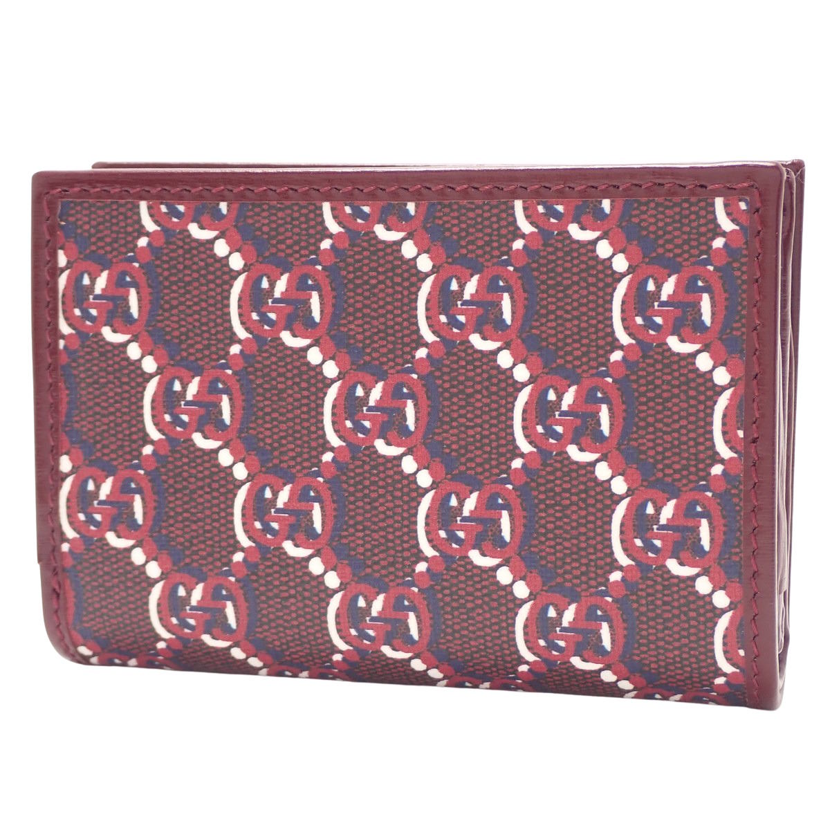 GG Shadow Bifold Wallet in GG Supreme Canvas, Bordeaux, 795060