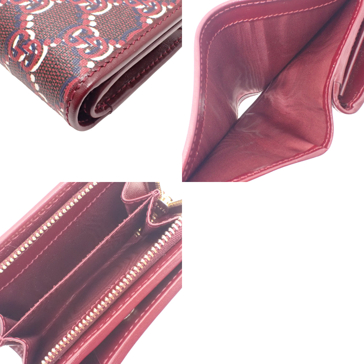 GG Shadow Bifold Wallet in GG Supreme Canvas, Bordeaux, 795060