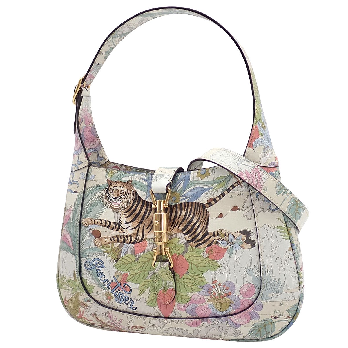 タイガー ジャッキー1961 スモール ショルダーバッグ カーフ ホワイト マルチカラー 636709