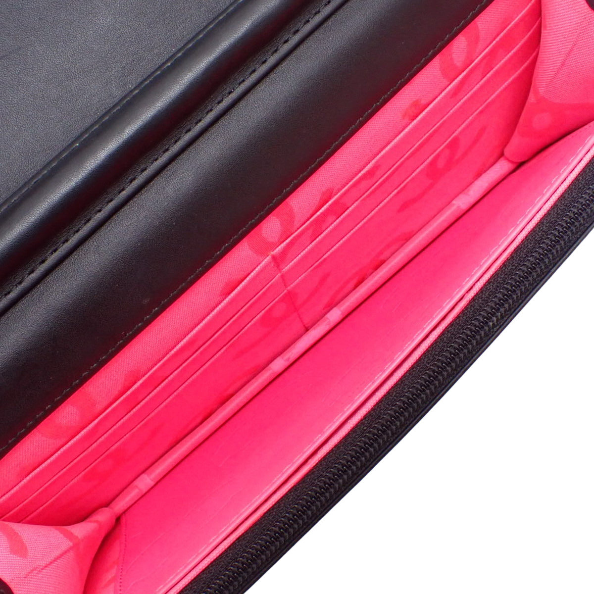 Cambon Line Coco Mark 链条钱包 皮革 黑色 粉色 A46646