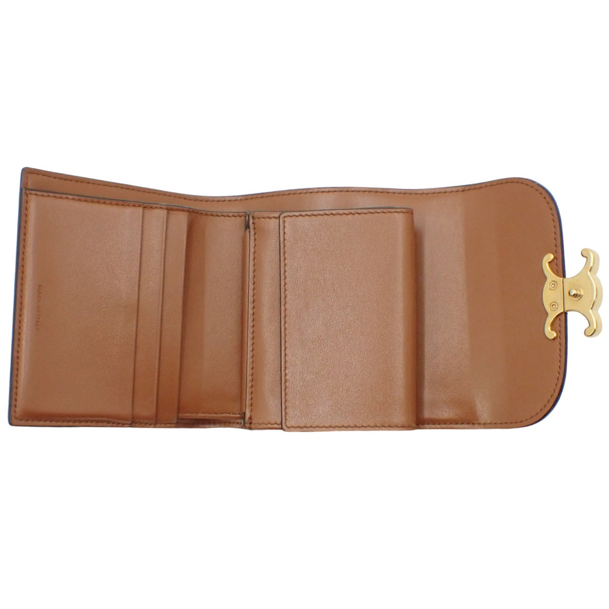 Trion 小号翻盖钱包，小牛皮帆布材质，天然色和棕褐色，10D782DB2.02NT