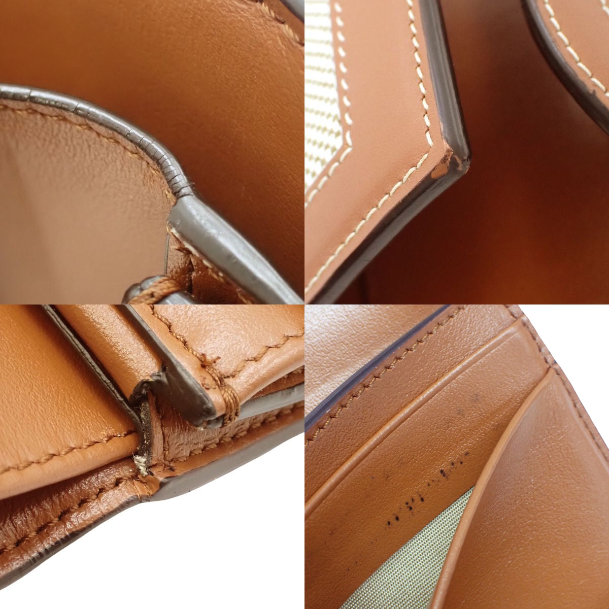 Trion 小号翻盖钱包，小牛皮帆布材质，天然色和棕褐色，10D782DB2.02NT