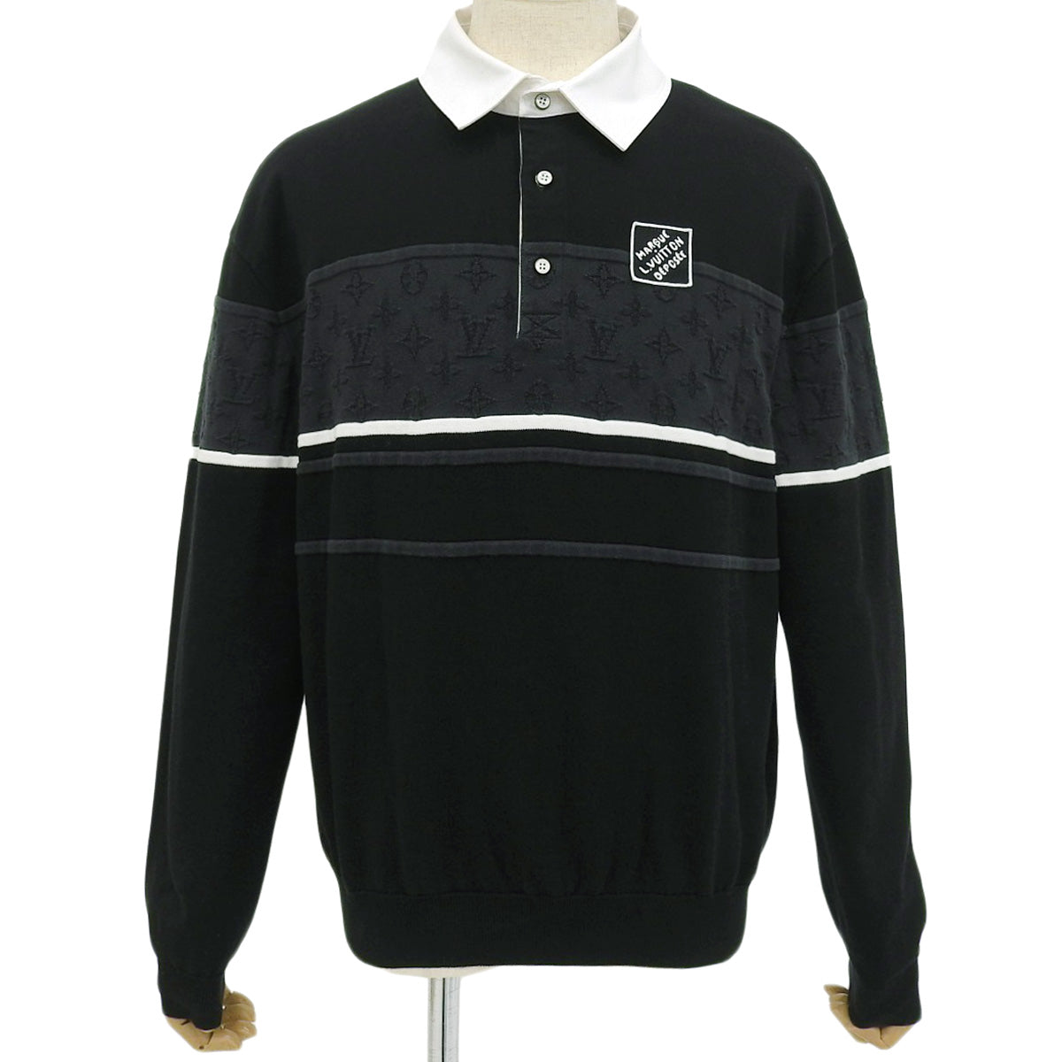 Monogram Jacquard Long Sleeve Polo Shirt 2025 L Long Sleeve RM252MV
