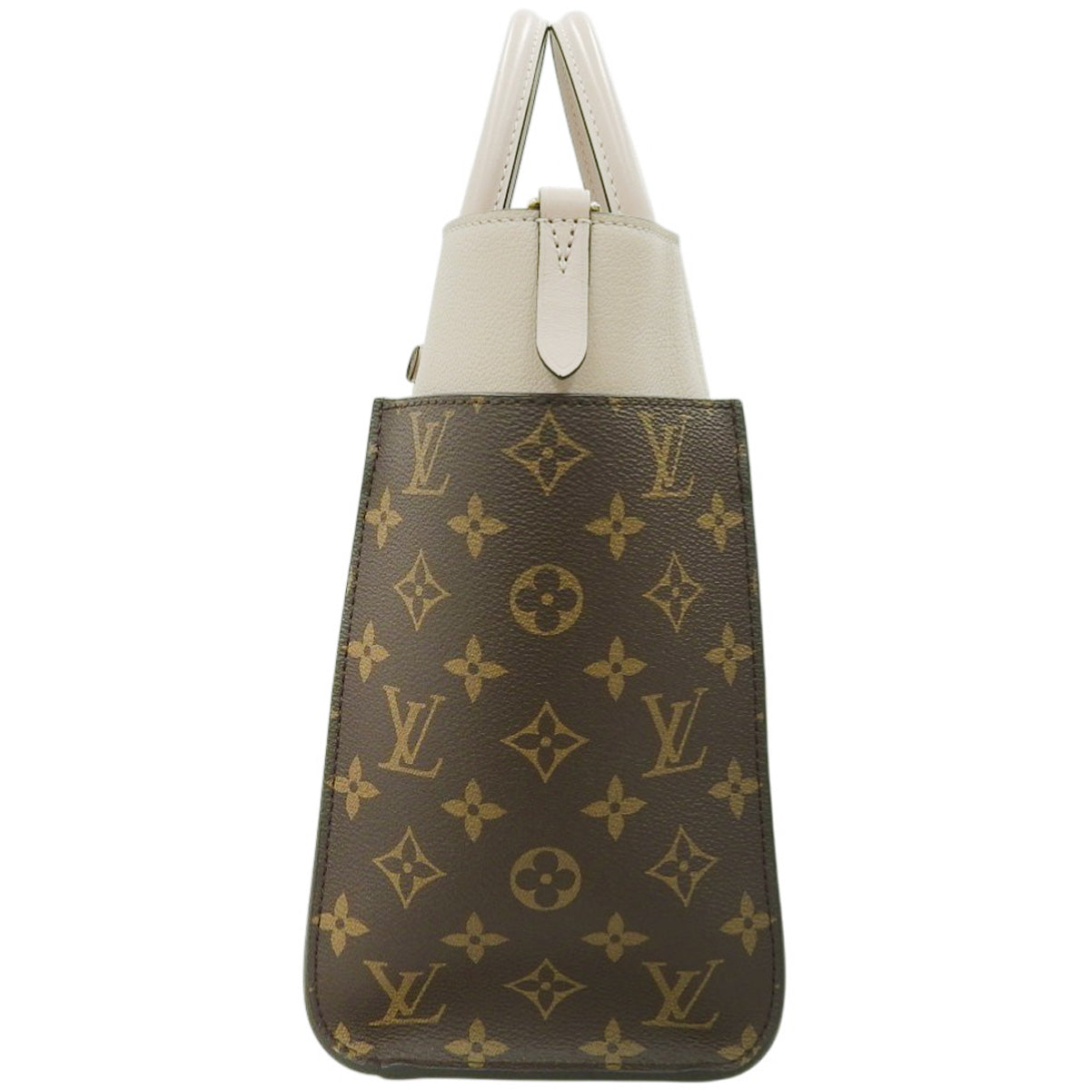 On My Side MM Calfskin Monogram Canvas Greige M58485