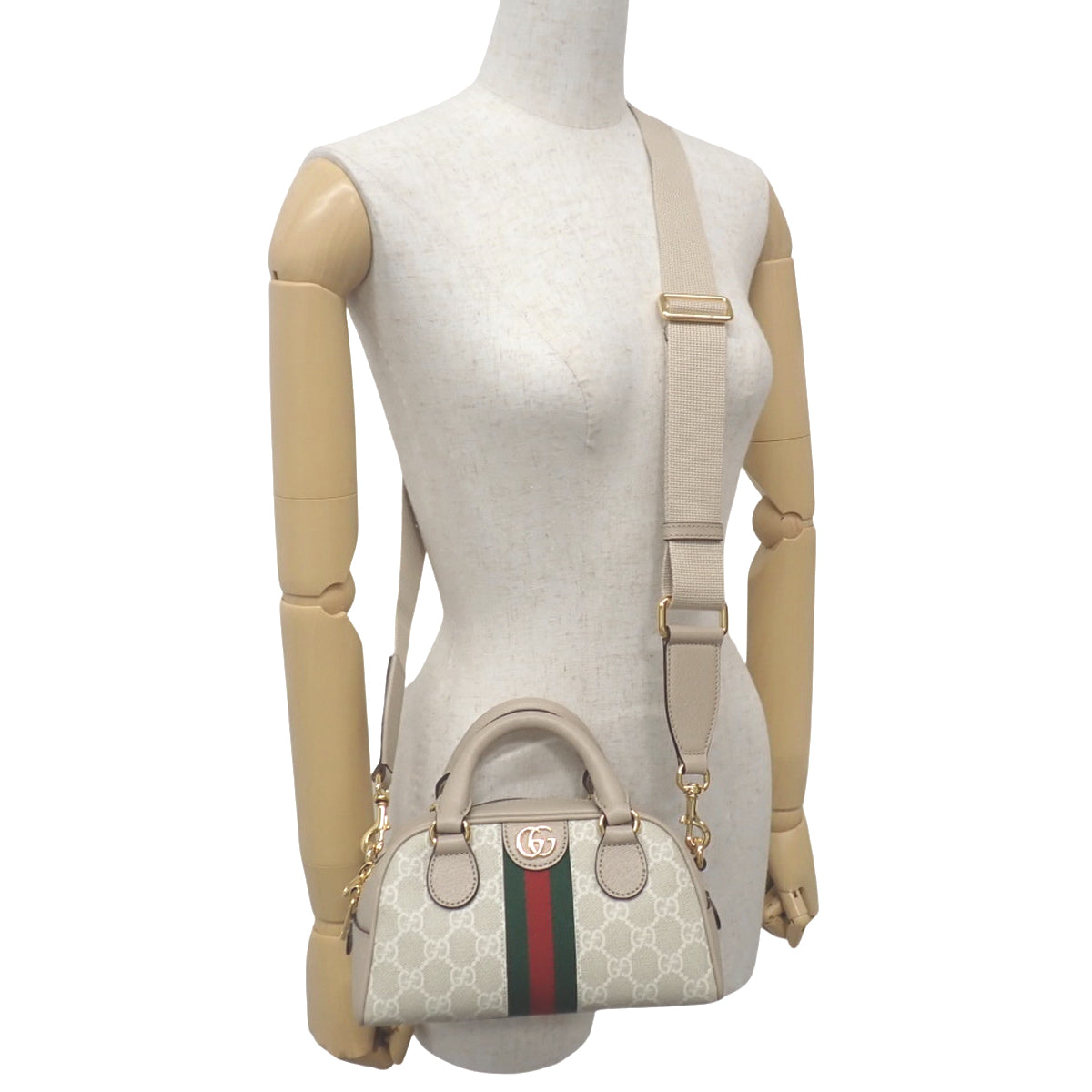 Offdia 两用包，GG Supreme帆布和皮革，米色，724606