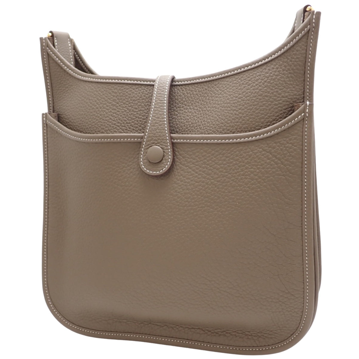 Evelyn 3PM Taurillon Clemence Etoupe/Etoupe Gold Hardware Double Stamp