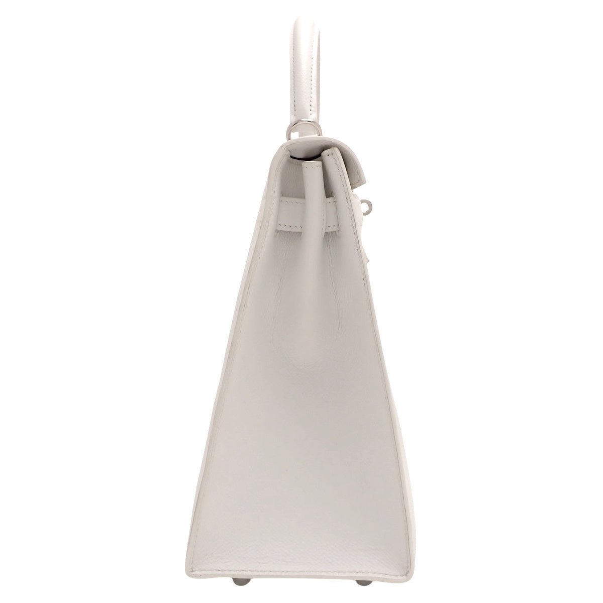 Kelly 32 (Sellier) Veau Epsom White Silver Hardware □R stamp