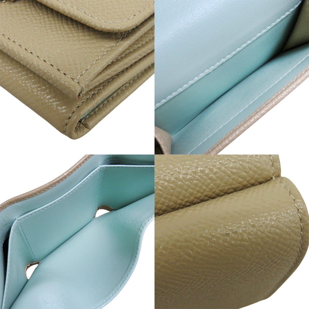 ブルガリブルガリ 三つ折り財布 レザー ベージュ 289064