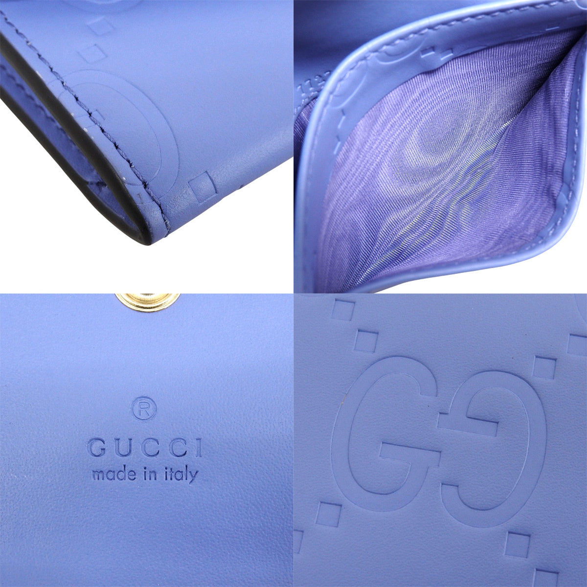Guccissima Card Case, Leather, Purple, 772792