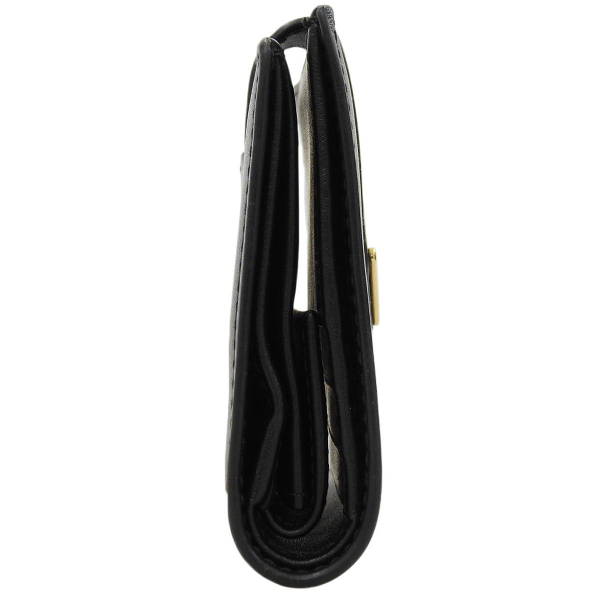 トライアングルロゴ 二つ折り 財布 レザー ブラック 1MV204 2DYG