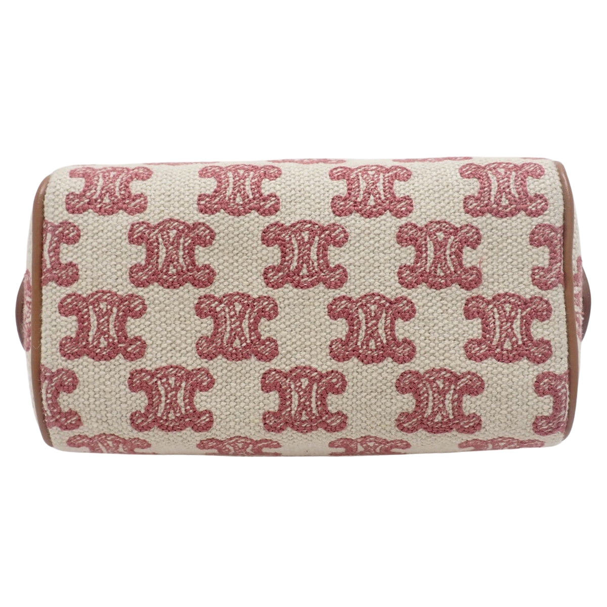 マカダム ミニボストンバッグ キャンバス レザー ベージュ ブラウン レッド 赤