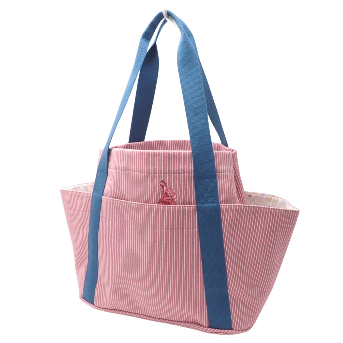 パスパス マザーズバッグ コットン ピンク ブルー シルバー金具