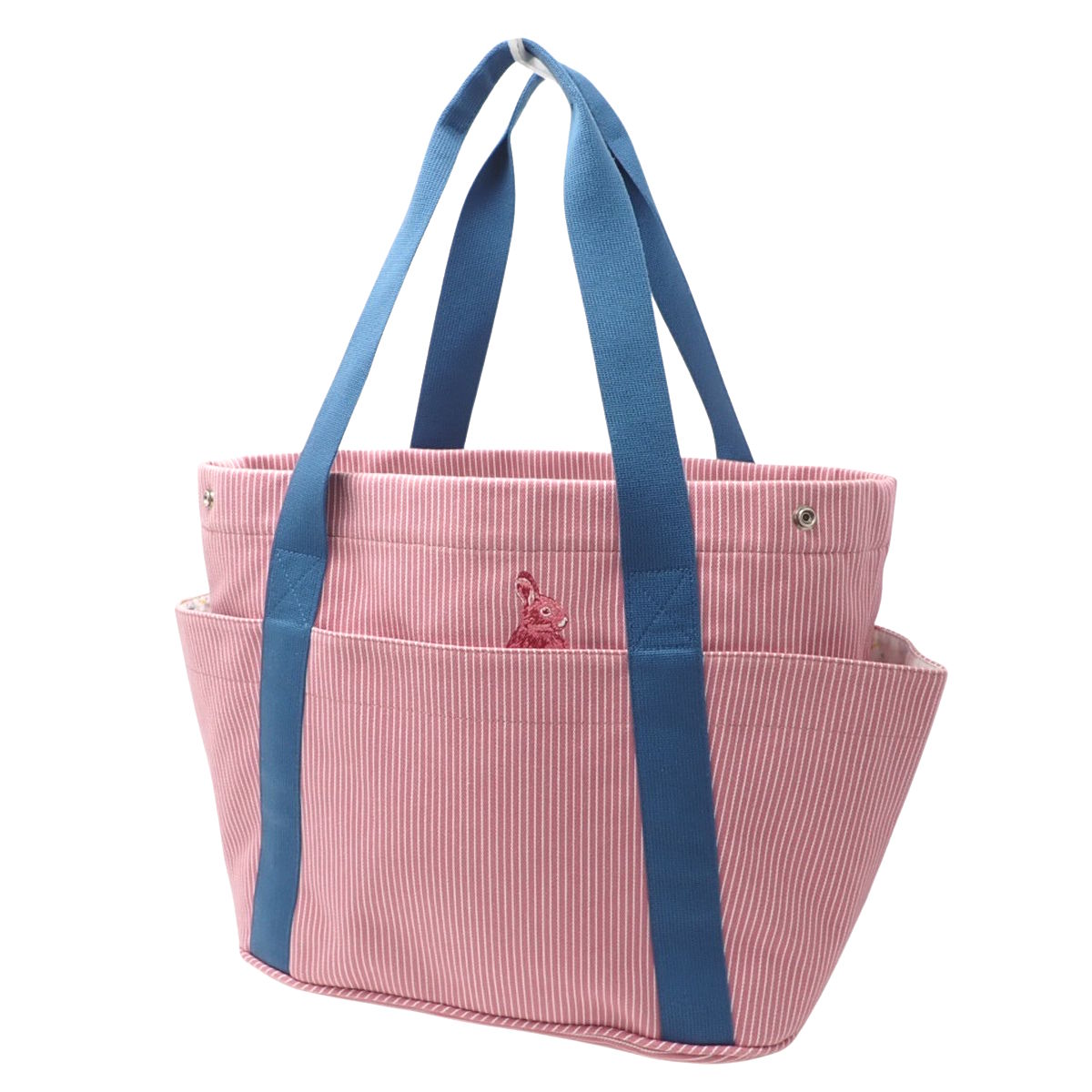 パスパス マザーズバッグ コットン ピンク ブルー シルバー金具