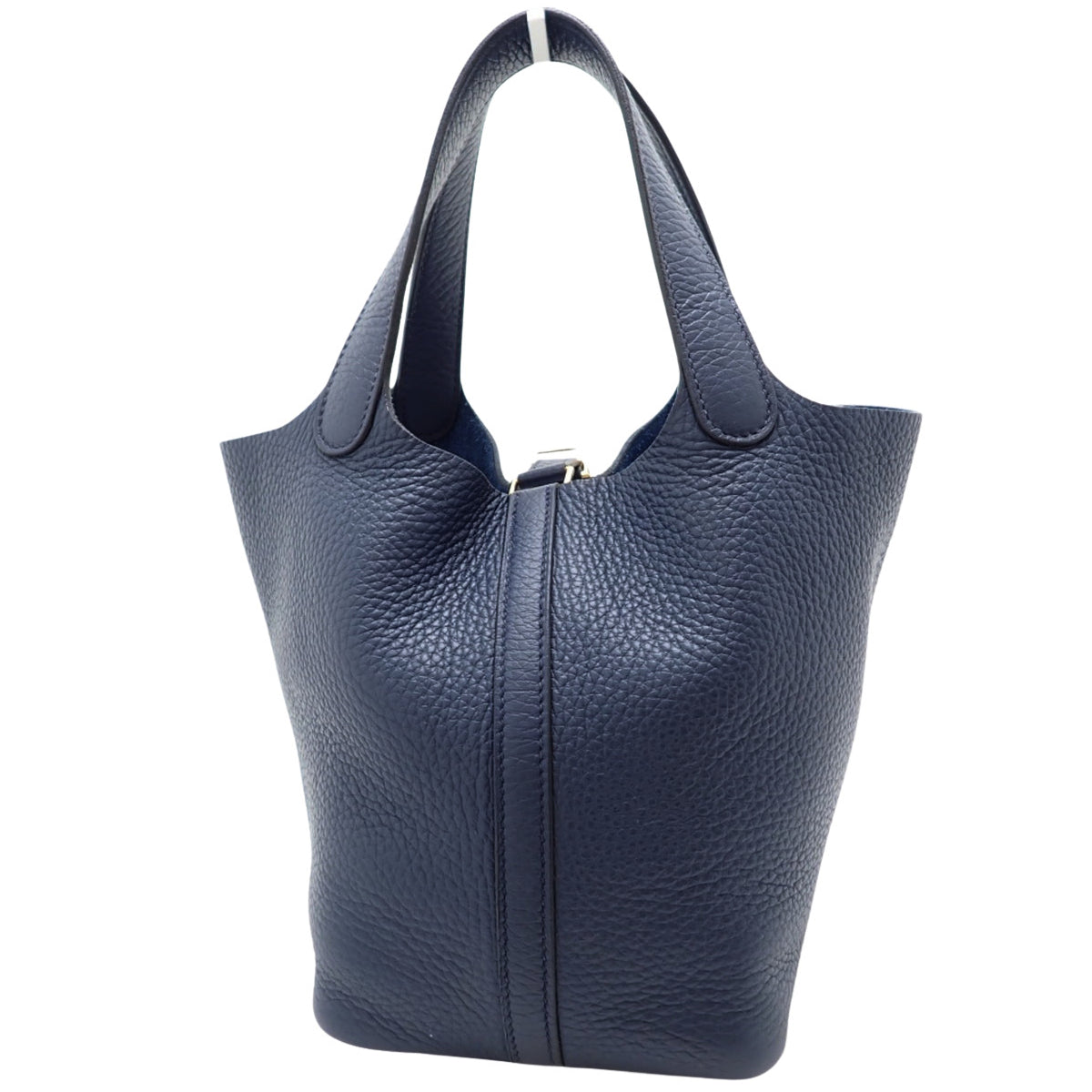 Picotin Lock PM Taurillon Clemence Bleu de Prusse Gold Hardware B Stamp