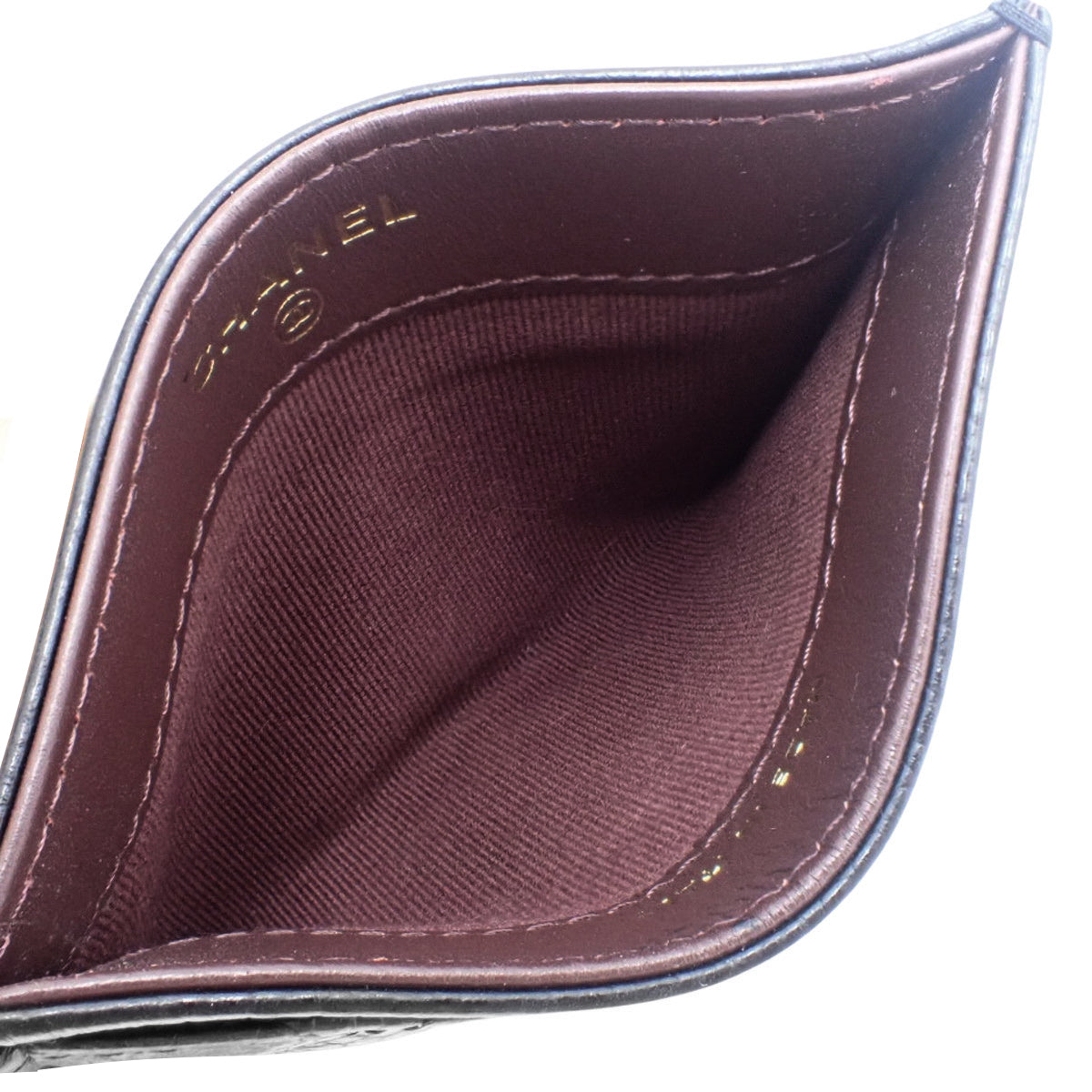 Matelasse Coco Mark Classic Card Case in Caviar Leather, Black, AP0213