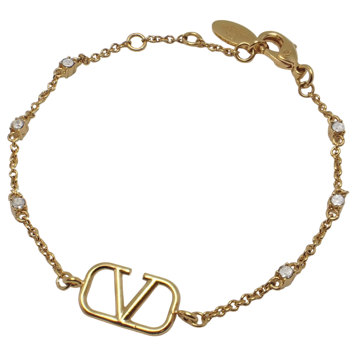 Vロゴ シグネチャー ブレスレット メタル(GP) スワロフスキー クリスタル