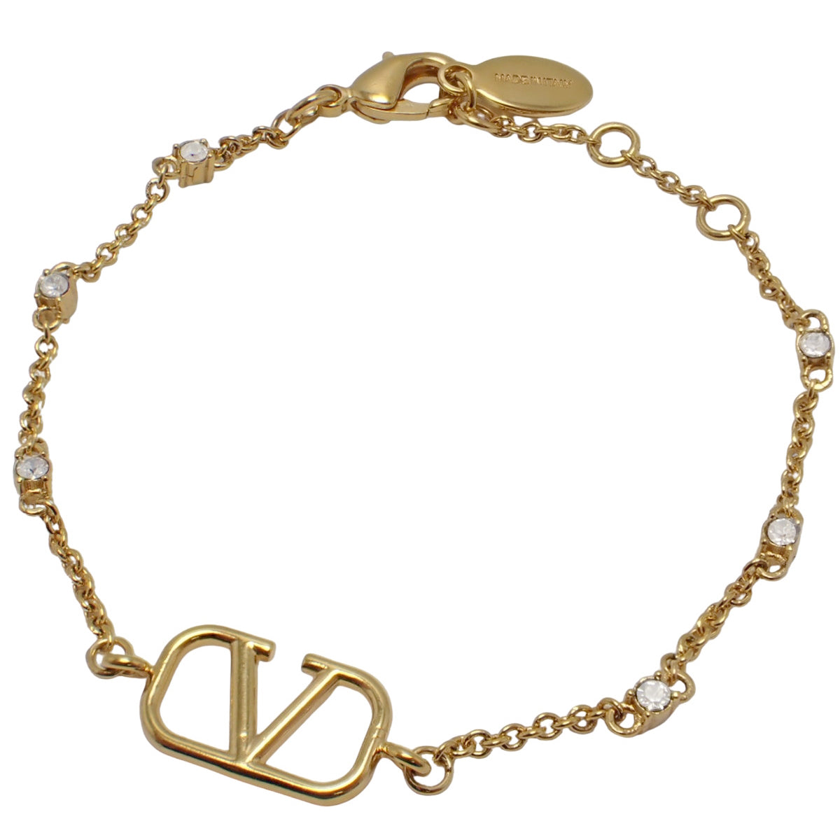 Vロゴ シグネチャー ブレスレット メタル(GP) スワロフスキー クリスタル