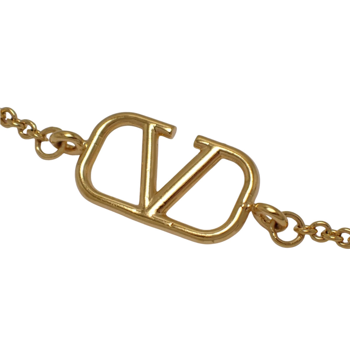 V Logo Signature Bracelet in Metal (GP) with Swarovski Crystals