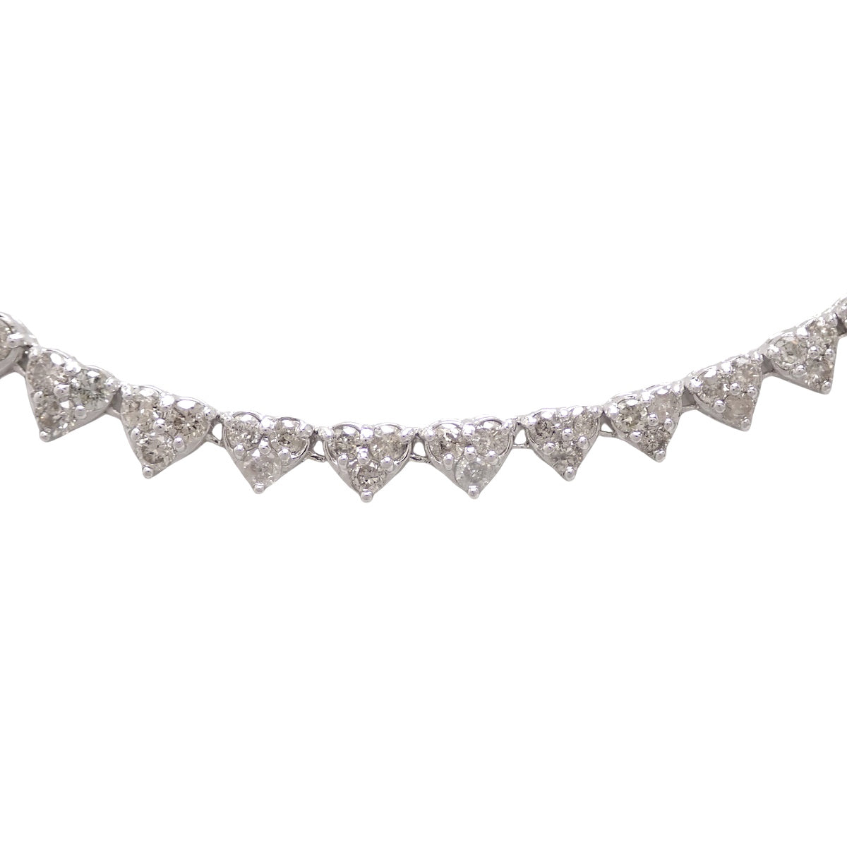 ハートシェイプ テニスネックレス D3.00 ホワイトゴールド K18WG 13.2g