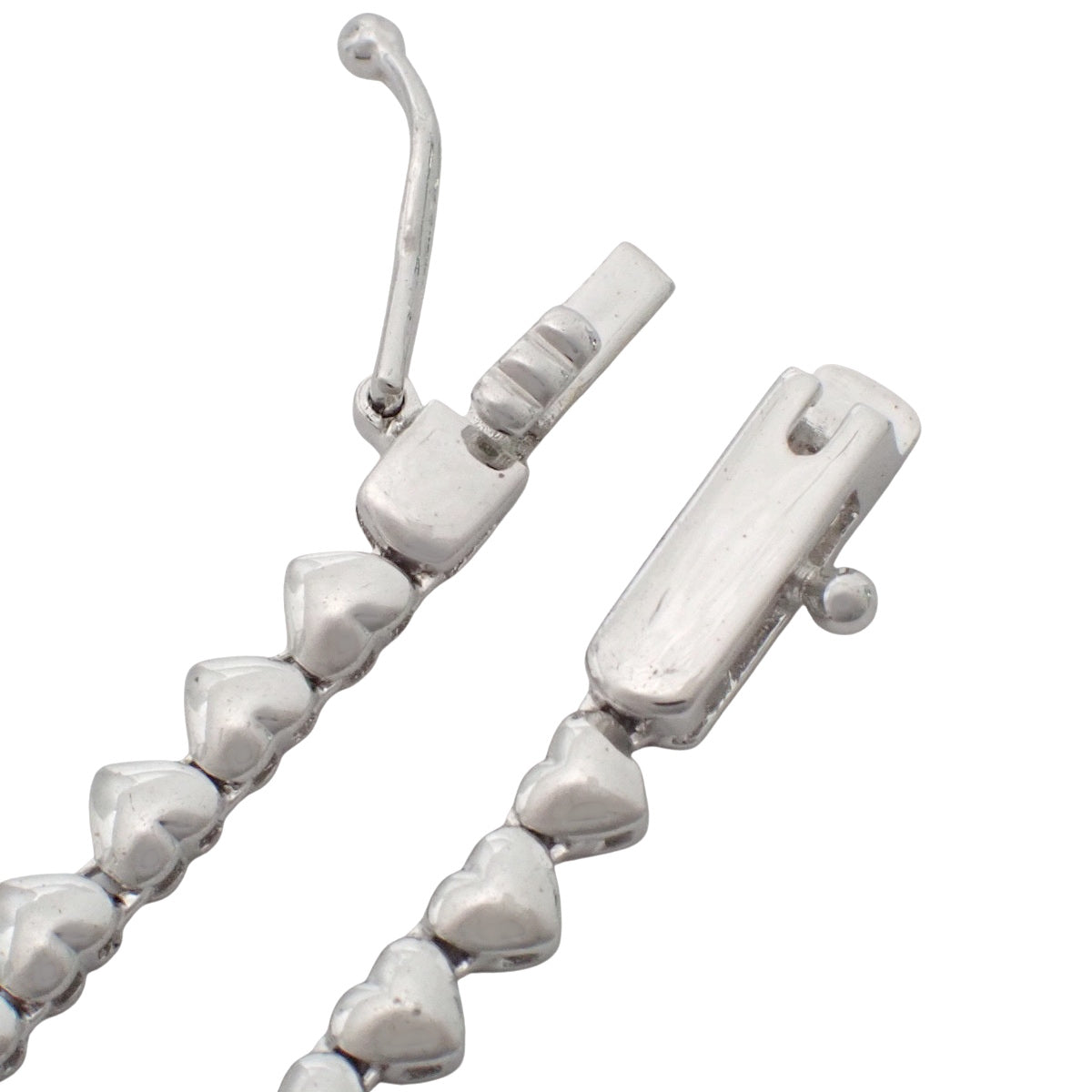 ハートシェイプ テニスネックレス D3.00 ホワイトゴールド K18WG 13.2g