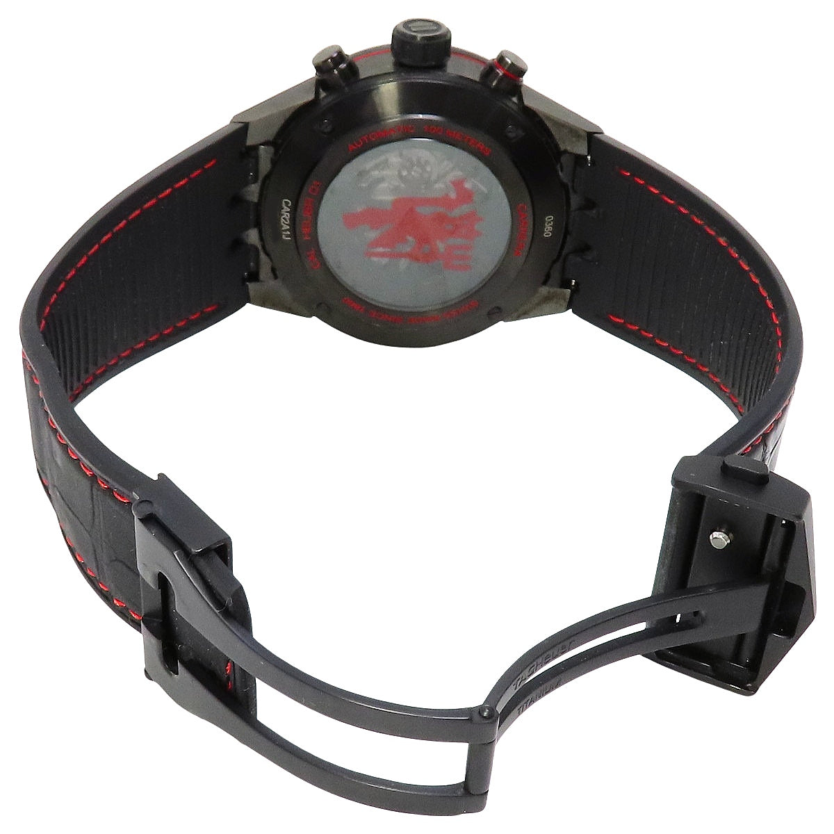 Carrera Calibre Heuer 01 Chronograph Manchester United CAR2A1J.FC6400 SS/Rubber Black Automatic Men'